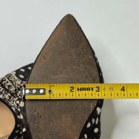 Pilcro Flats Shoes Size 6 Black Fawn Print Calf Hair Pointed Toe Deer Leopard - Picture 10 of 13